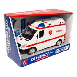 Ambulans 22cm Karetka 4 przyciski z dźwiękami, koło zama - 1