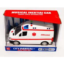 Ambulans 22cm Karetka 4 przyciski z dźwiękami, koło zama - 2
