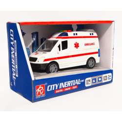 Ambulans 14cm Karetka 3 dźwięki, koło zamachowe w pudełk - 1