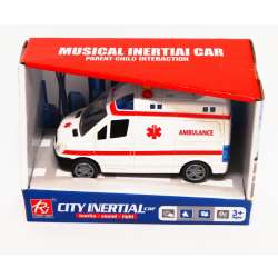 Ambulans 14cm Karetka 3 dźwięki, koło zamachowe w pudełk - 2