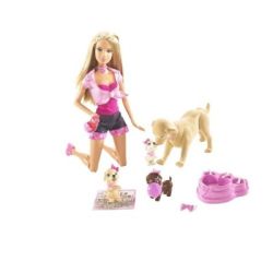 BARBIE M4215 - LALKA TAFFY I SZCZENIAK - 1