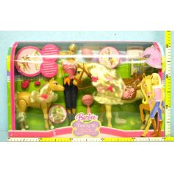 BARBIE N1692 LALKA, KOŃ TAWNY i ŹREBAK - 2