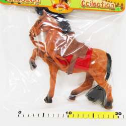 Koń flokowany 20cm z siodłem w folii - 2