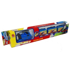 POCIĄG MAŁY PLASTIKOWY -LOKOMOTYWA Z OCZKAMI +3 WAGONIKI - 2