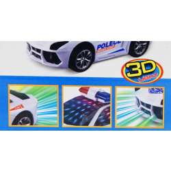 Auto policyjne światła 3D, dźwięk, bump&go 18cm, w pudełku - 7