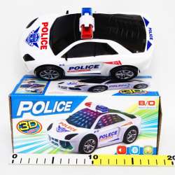 Auto policyjne światła 3D, dźwięk, bump&go 18cm, w pudełku - 3