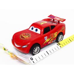 Auto czerwone z oczami, z napędem na koło zamachowe 17cm - 2