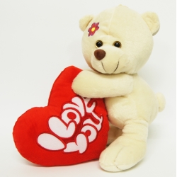 PLUSZ MIŚ TRZYMAJĄCY SERCE 'I LOVE YOU' 27cm - 2