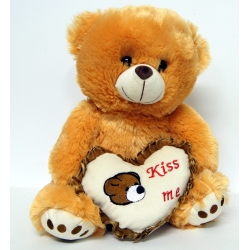 PLUSZ MIŚ 32cm Z SERCEM 'KISS ME' - 3