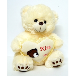 PLUSZ MIŚ 32cm Z SERCEM 'KISS ME' - 4