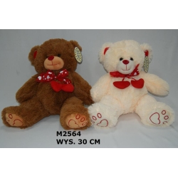 PLUSZ MIŚ 33cm Z KOKARDKĄ - 1
