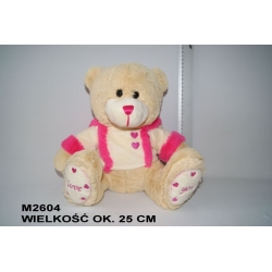 PLUSZ MIŚ 33cm W BLUZIE Z KAPTURKIEM - 1