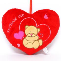 PLUSZ SERCE 'KOCHAM CIĘ' 30x24cm Z MISIACZKIEM (S0801-24) - 2