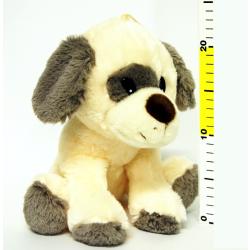 PLUSZ PIES SIEDZĄCY Z ŁATKĄ NA OKU 23cm (P2693) - 2
