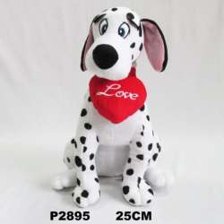 Plusz Pies dalmatyńczyk z sercem 26cm (P2895) - 2
