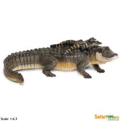 XL Safari Ltd 259629 Aligator z młodymi 30,5x19cm skala 1:6,3 - 1