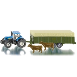 SIKU TRAKTOR Z PRZYCZEPĄ DA ZWIERZĄT DŁUGĄ 1:87 (1863) - 1