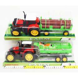 Traktor z przyczepą do drewna / zwierząt 32cm - 2