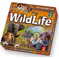 Gra WildLife + 2 płyty DVD Hugo van Lawicka- Gra TREFL W BLASZANYM PUDEŁKU - 1