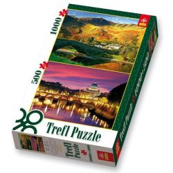 PUZZLE TREFL 1000+500 MOSTY: NAD RZEKĄ DERWENT/ŚW.ANIOŁA (29101) - 1