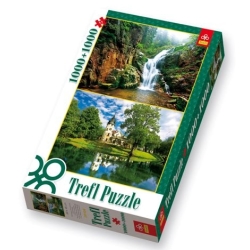 PUZZLE TREFL 1000+1000 WODOS. KAMIEŃCZYK/PAŁAC W LEŚNICY (29104) - 1