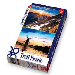 PUZZLE TREFL 1000+1000 ZACHÓD SŁOŃCA / WIDOK Z RYSÓW (29105) - 1