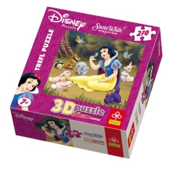 3D - 210 elementów - Królewna Śnieżka "Wśród zwierząt" - Puzzle TREFL - 1