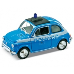 Welly 1:24 Fiat nuova 500 -niebieska policja - 1