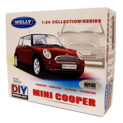 WELLY KIT 1:24 MINI COOPER -MODEL DO ZŁOŻENIA CZERWONY (130-22075) - 1