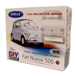 WELLY KIT 1:24 FIAT NUOVA 500 -MODEL DO ZŁOŻENIA BIAŁY - 1