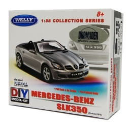 WELLY KIT 1:38 MERCEDED-BENZ SLK350 pull-back DO SKŁADA. (23585) - 1