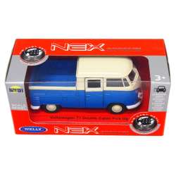 WELLY 1:34 Volkswagen T1 Double Cabin PICK UP niebieski - 1