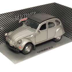 Welly 1:34 Citroen 2CV -srebrny z czarnym dachem - 1