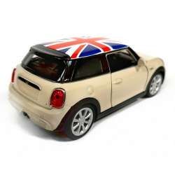 Welly 1:34 New Mini Hatch - kremowy z flagą brytyjską - 2
