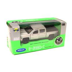 Welly 1:34 Chevrolet Silverado 2017 srebrny - 1