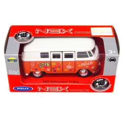 Welly 1:34 VW BUS T1 1963 - LOVE & PEACE pomarańczowy - 1