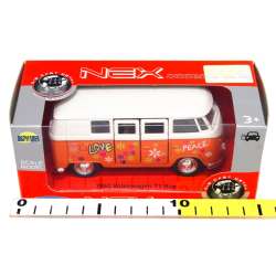 Welly 1:34 VW BUS T1 1963 - LOVE & PEACE pomarańczowy - 3