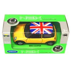 Welly 1:34 Mini Cooper -flaga brytyjska -żółty - 1