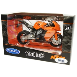 WELLY 1:10 MOTOCYKL KTM 1190 RC8 POMARAŃCZOWO-CZARNY (62806) - 4