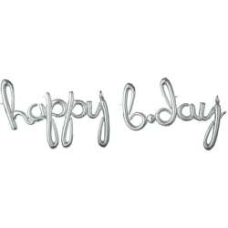Balon foliowy Happy Bday srebrny - 1