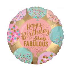 Balon foliowy Happy Birthday Stay Fabulous 46cm