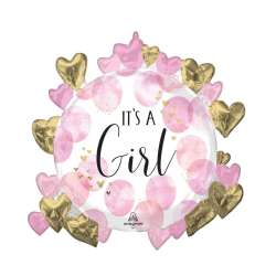 Balon foliowy Baby Girl Pink Watercolor 76x76cm