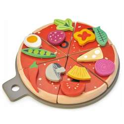 Pizza drewniana z dodatkami na rzepy