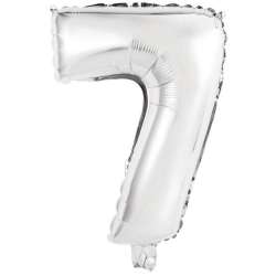 Balon foliowy mini cyfra 7 srebrna 30x40cm