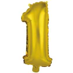 Balon foliowy mini cyfra 1 złota 19,5x40cm