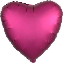 Balon foliowy Silk Lustre Dark różowy serce 43cm - 1