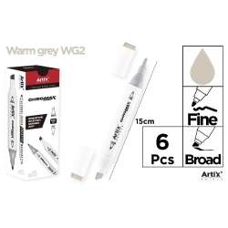 Marker Chromax z 2 końcówk. warm grey WG2 (6szt)