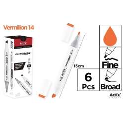 Marker Chromax z 2 końcówk. vermilion 14 (6szt)