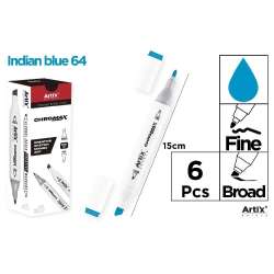 Marker Chromax z 2 końcówk. indian blue 64 (6szt)