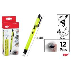Gumka w długopisie Click żółty korpus (12szt)